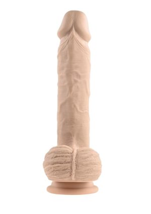 Full Monty Silicone Rechargeable Realistic Dildo with Remote 9in - Vanilla