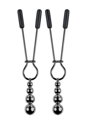 Selopa Beaded Nipple Clamps - Black Chrome