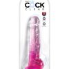 King Cock Clear Dildo with Balls 8in - Pink