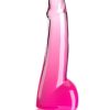 King Cock Clear Dildo with Balls 10in - Pink