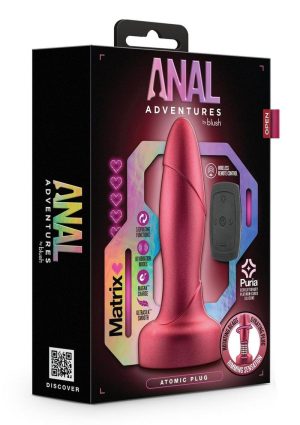 Anal Adventures Matrix Atomic Plug Rechargeable Silicone Anal Plug with Remote - Martian Wine