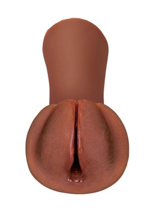 PDX Extreme Wet Pussies Slippery Slit Self Lubricating Stroker - Chocolate