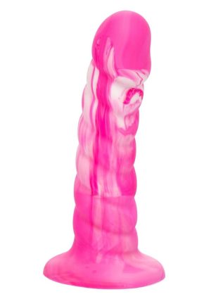 Twisted Love Twisted Ribbed Probe Silicone Anal Probe - Pink