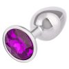 Jewel Amethyst Aluminum Anal Plug - Small - Purple