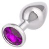Jewel Amethyst Aluminum Anal Plug - Large - Purple