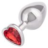 Jewel Ruby Heart Aluminum Anal Plug - Large - Red