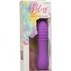 Bliss Liquid Silicone Ripple Rechargeable Vibrator with Clitoral Stimulator - Purple