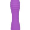 Bliss Liquid Silicone Ripple Rechargeable Vibrator with Clitoral Stimulator - Purple