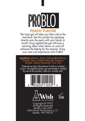 ProBlo Fishbowl Oral Pleasure Flavored Gel 10ml (65 per Bowl) - Peach