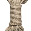 Merci Hogtied Bind and Tie 6mm Hemp Bondage Rope 30ft - Tan