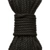 Merci Hogtied Bind and Tie 6mm Hemp Bondage Rope 30ft - Black