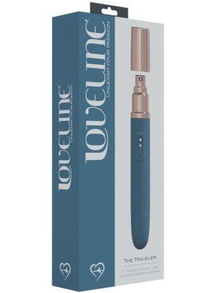 LoveLine The Traveler Rechargeable 10 Speed Travel Vibrator - Blue