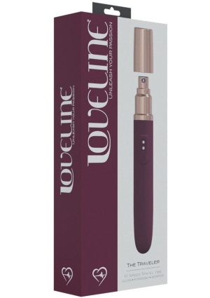 LoveLine The Traveler Rechargeable 10 Speed Travel Vibrator - Burgundy