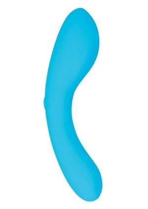 Swan Mini Swan Wand Rechargeable Silicone Glow in the Dark Massager - Blue