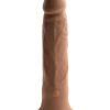 Twirl Jam Silicone Rechargeable Vibrating Dildo with Remote - Chocolate