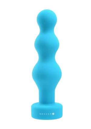 Gender X Plugged Up Rechargeable Silicone Anal Beads - Blue