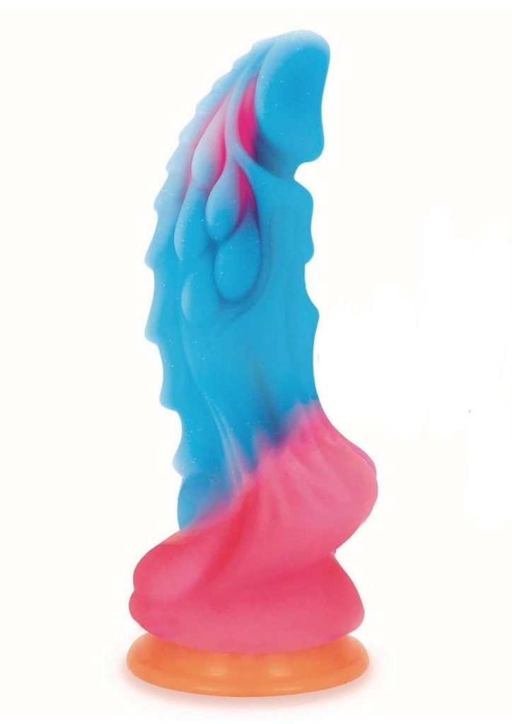 Alien Nation Glow Dragon Silicone Glow in the Dark Creature Dildo - Multicolor