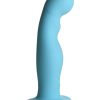 Simply Sweet 21X Vibrating Thick Rechargeable Silicone Dildo with Remote - Teal