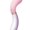 Secret Kisses Glass S Shape Rechargeable Silicone Dual End Vibrator - Pink/Clear