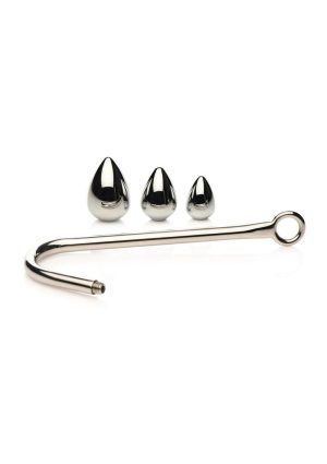 Master Series Anal Hook Trainer with 3 Plugs - Stainless Steel