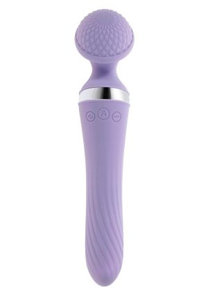 Playboy Vibrato Rechargeable Silicone Dual Ended Wand - Purple