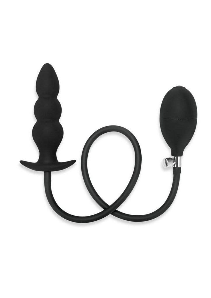 ME YOU US Inflatable Silicone Anal Beaded Plug - Black