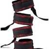 Secret Kisses Rosegasm Bed Restraint Kit with Satin Blindfold - Red/Black
