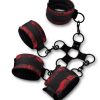Secret Kisses Rosegasm Hogtie with Satin Blindfold Set (5 Piece) - Red/Black