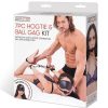 Lux Fetish Hogtie and Ball Gag Kit (7 Piece) - Black