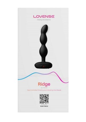 Lovense Ridge Rechargeable Silicone App Control Rotating Anal Beads - Black