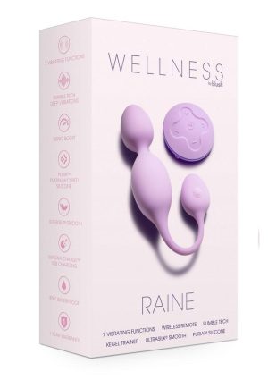 Wellness Raine Rechargeable Silicone Vibrating Kegel Ball with Remote - Lilac