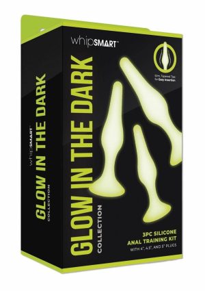 WhipSmart Glow in the Dark Silicone Anal Training Kit (3 Piece) - Green