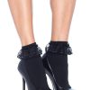 Leg Avenue Anklet with Lace Ruffle - O/S - Black