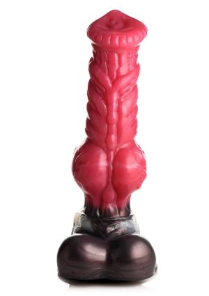 Creature Cocks Cujo Canine Silicone Dildo - XLarge - Red/Black