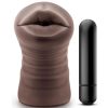 EnLust Kristal Dual End Vibrating Stroker - Mouth - Chocolate