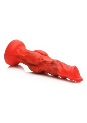 Creature Cocks Fire Hound Silicone Dildo - Medium - Red/Black