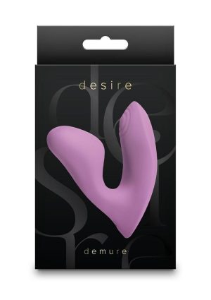 Desire Demure Rechargeable Silicone Wearable Dual Motor Vibrator with Clitoral Stimulator - Lavender