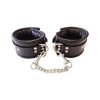 Padded Leather Ankle Cuffs - Black