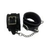 Padded Leather Ankle Cuffs - Black