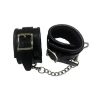 Padded Leather Wrist Cuffs - Black