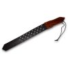 Prowler RED Leather and Wood Studded Paddle - Black/Brown