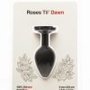 Roses Til Dawn Silicone Butt Plug - Medium - Black