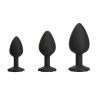 Roses Til Dawn Silicone Butt Plug Set (3 Piece) - Black