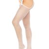 Leg Avenue Fishnet Suspender Hose with Scalloped Trim - O/S - White
