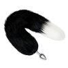 Whipsmart Metal Plug with 14in Indigo Fox Tail 2.5in - Black
