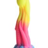 Creature Cocks Tenta-Glow Glow-in-The-Dark Silicone Dildo - Blue/Pink/Yellow