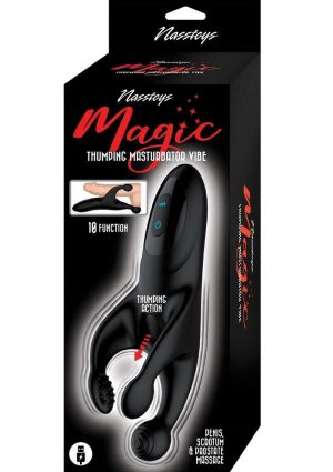 Magic Thumping Rechargeable Masturbator - Black