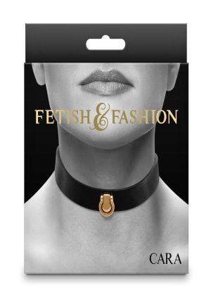 Fetish and Fashion Cara Collar - Black/Gold