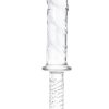 Glas Girthy Glass Cock Double Ended with Handle 11in - Clear