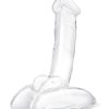 Glas Rideable Standing Glass Cock with Stability Base 7.5in - Clear